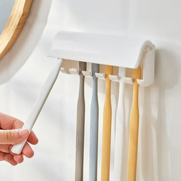 Six-hole Toothbrush Holder, Non-trace Strong Adhesive, Multi-head Toothbrush Holder Can Be Disassembled and Washed